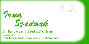 irma szedmak business card